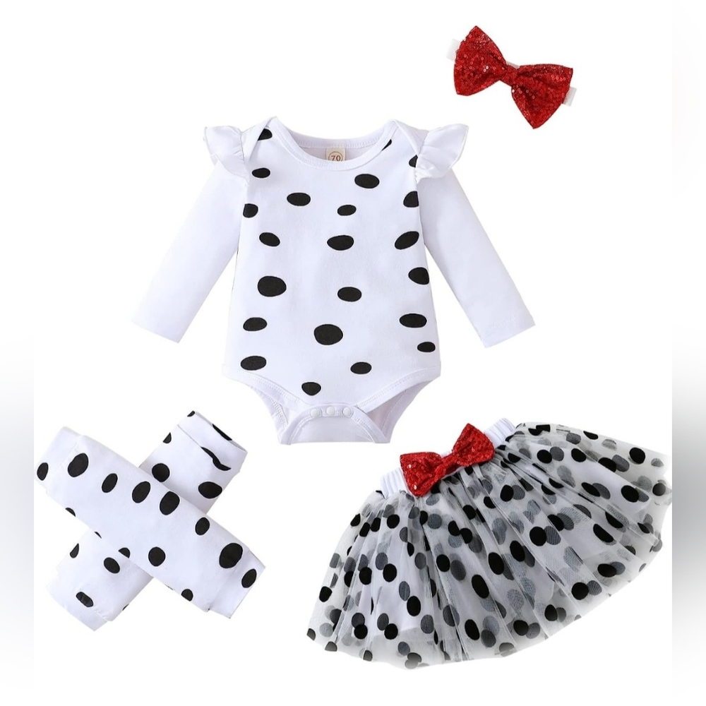 Dalmatian Halloween Costume 🎃 Size 0-3 months 🖤🤍❤️